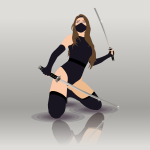 Ninja Girl with Sword Katana - Character